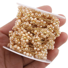 Crystal Flower Bead Chain Permanent Bracelet