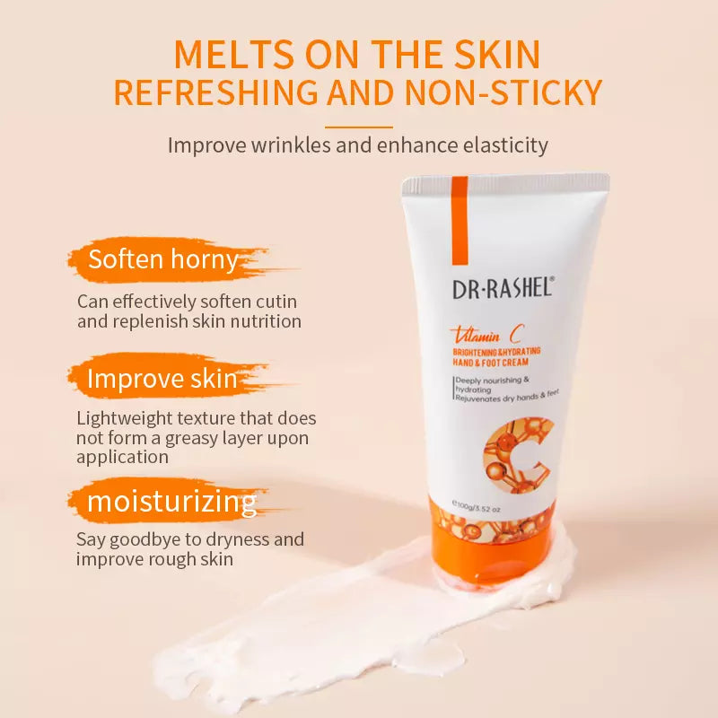 Dr. Rashel Vitamin C Brightening & Hydrating Hand & Foot Cream – 100g