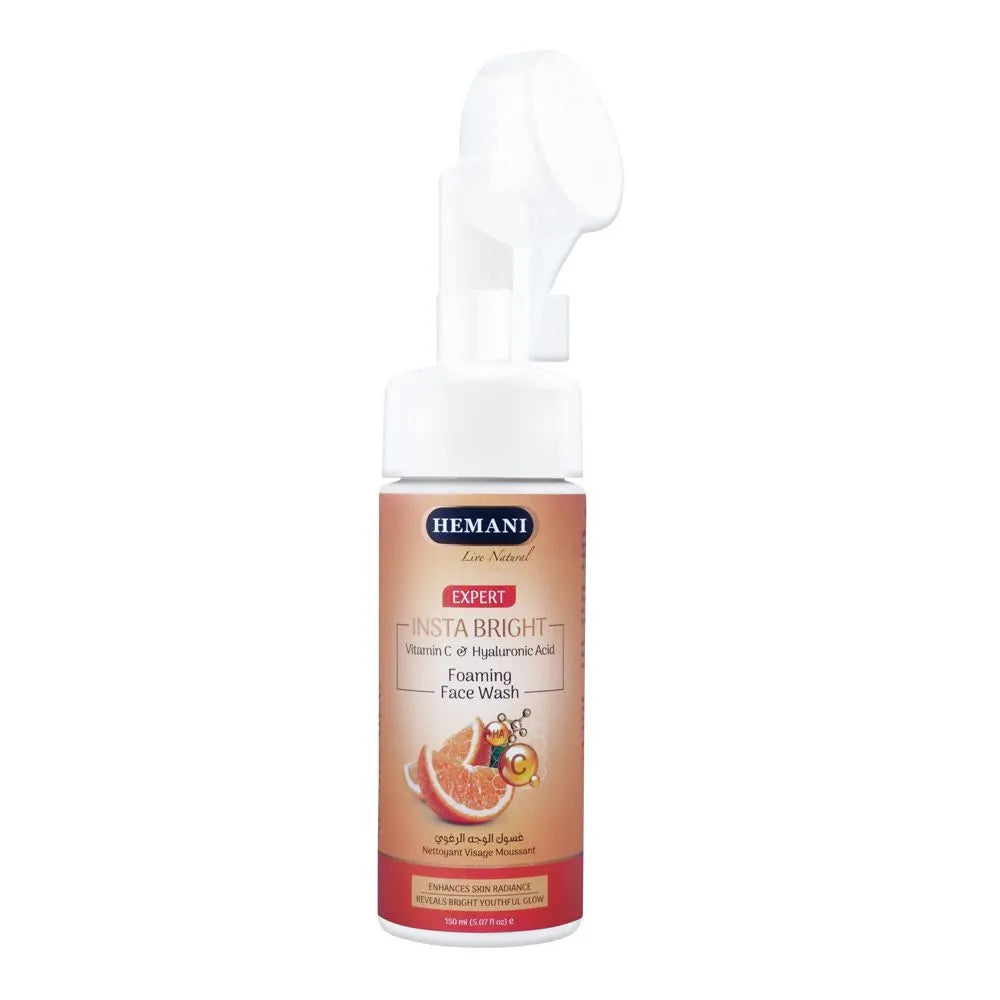 Hemani Expert Insta Bright Vitamin C & Hyaluronic Acid Foaming Face Wash - 150ml