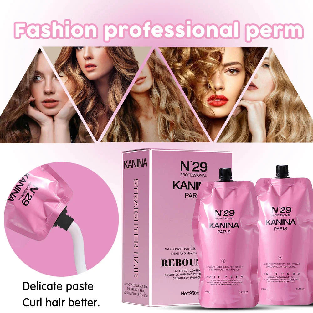 Kanina N°29 Professional Rebonding Cream Permanent Hair Straightening Kit - 950ml Each