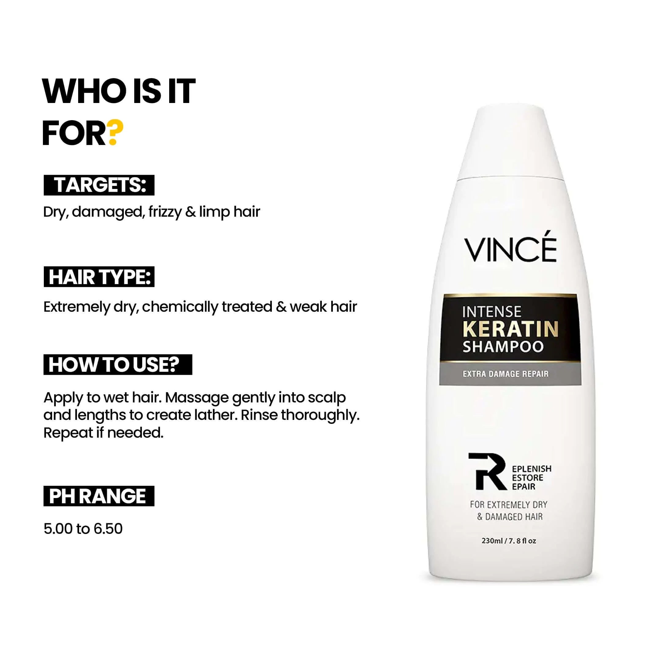 VINCE Intense Keratin Shampoo - 460ml