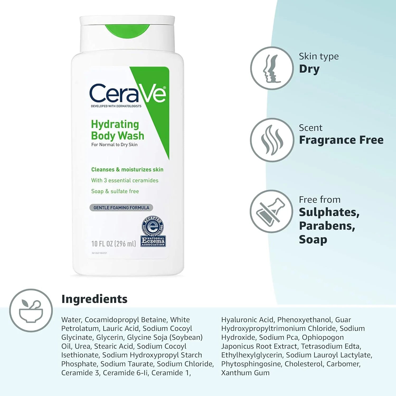 CeraVe Hydrating Body Wash- 296ml