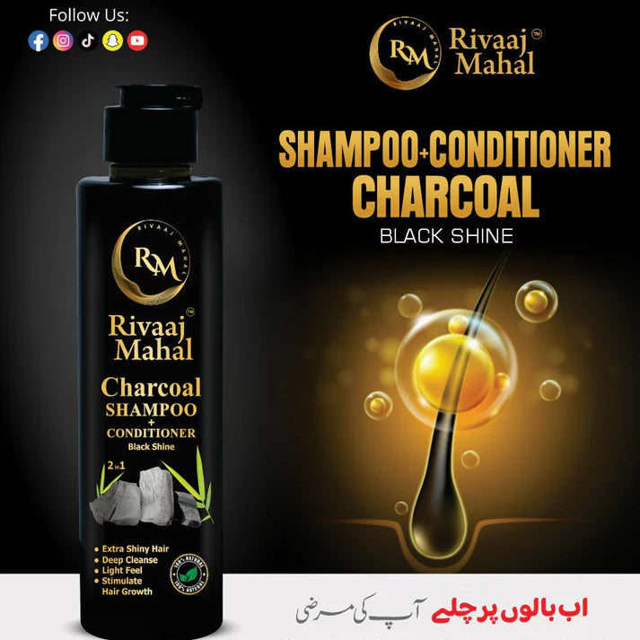 Rivaaj Mahal Charcoal Shampoo + Conditioner - 200ml