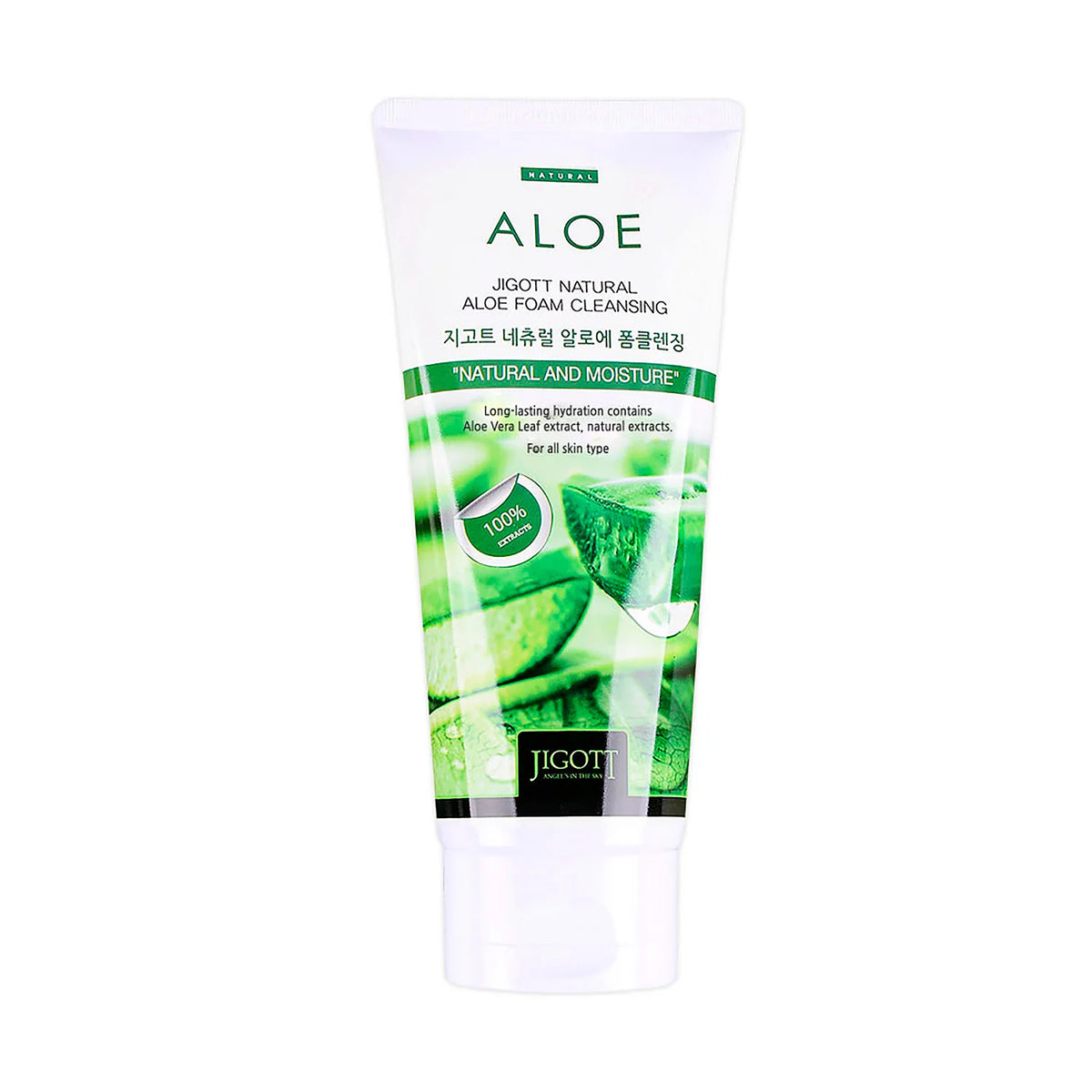 Jigott Natural Aloe Foam Cleansing Facial Cleanser - 180ml