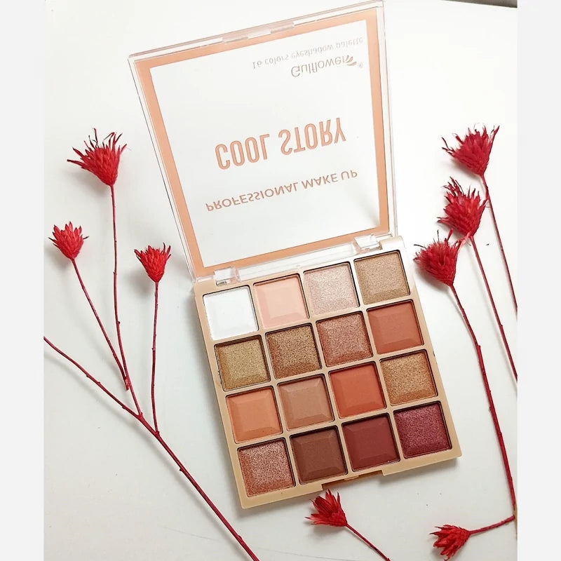 Gulflower Cool Story professional eyeshadow palette - 16-color