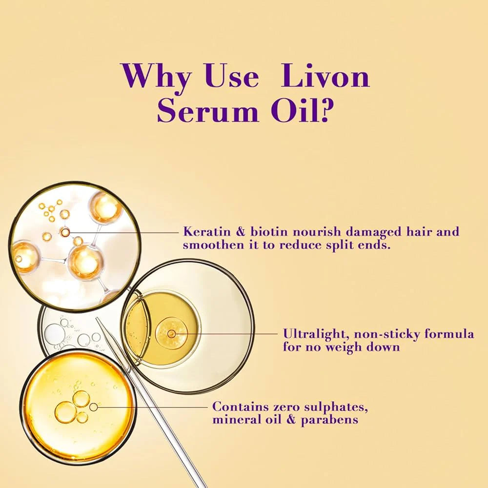 Livon Keratin & Biotin Smoothing Serum Oil - 100ml