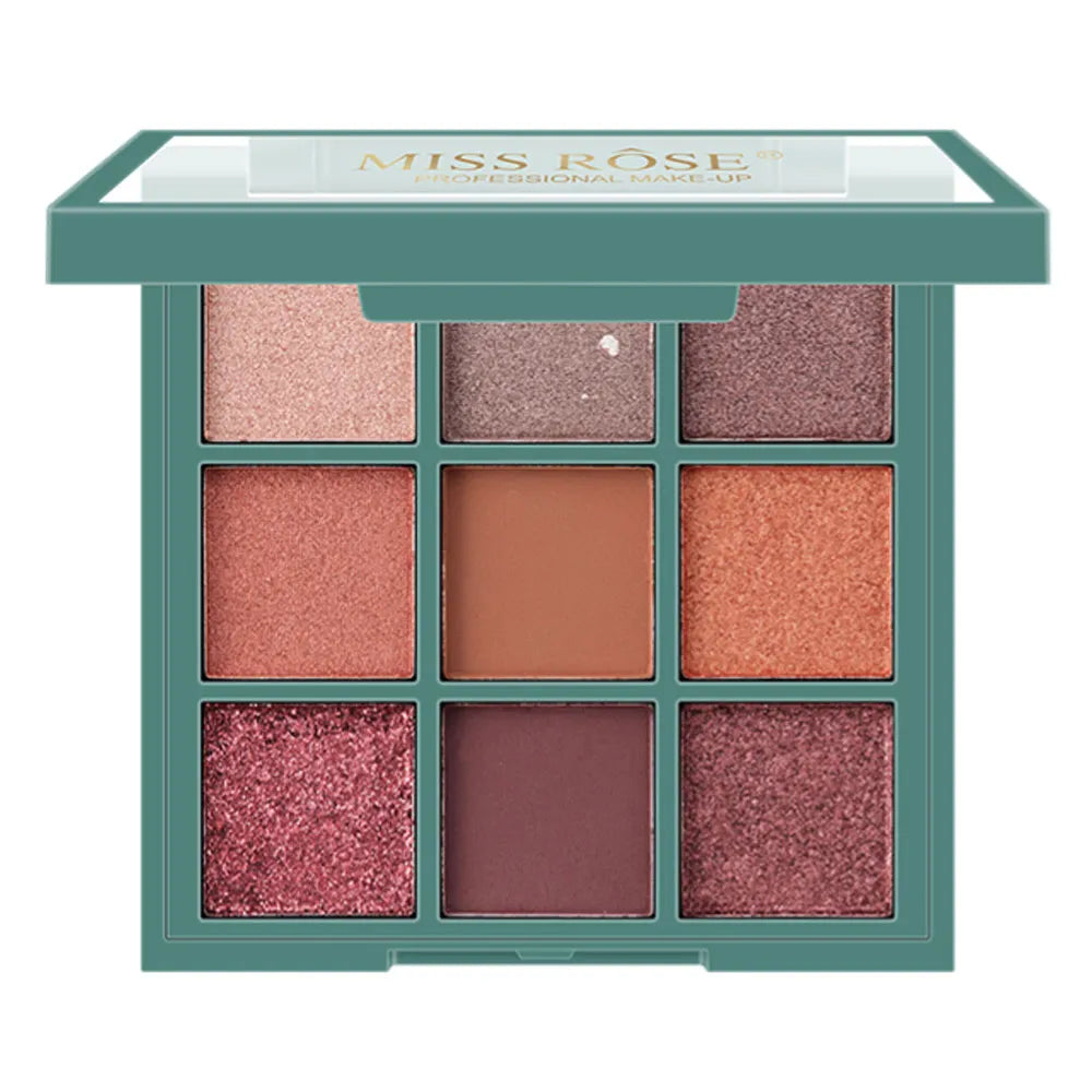 MISS ROSE  Pearlescent Powder Matte Eyeshadow Palette - 9 Colors