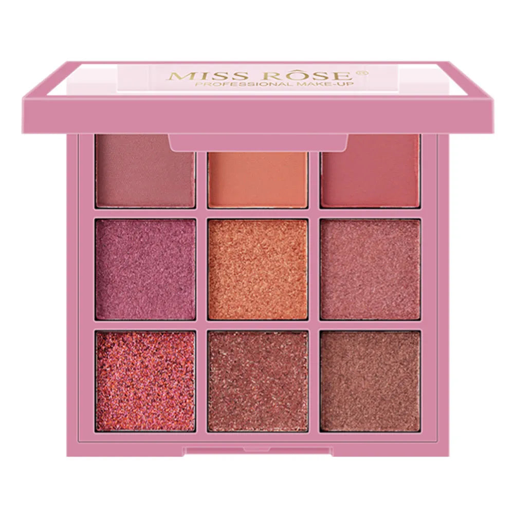 MISS ROSE  Pearlescent Powder Matte Eyeshadow Palette - 9 Colors