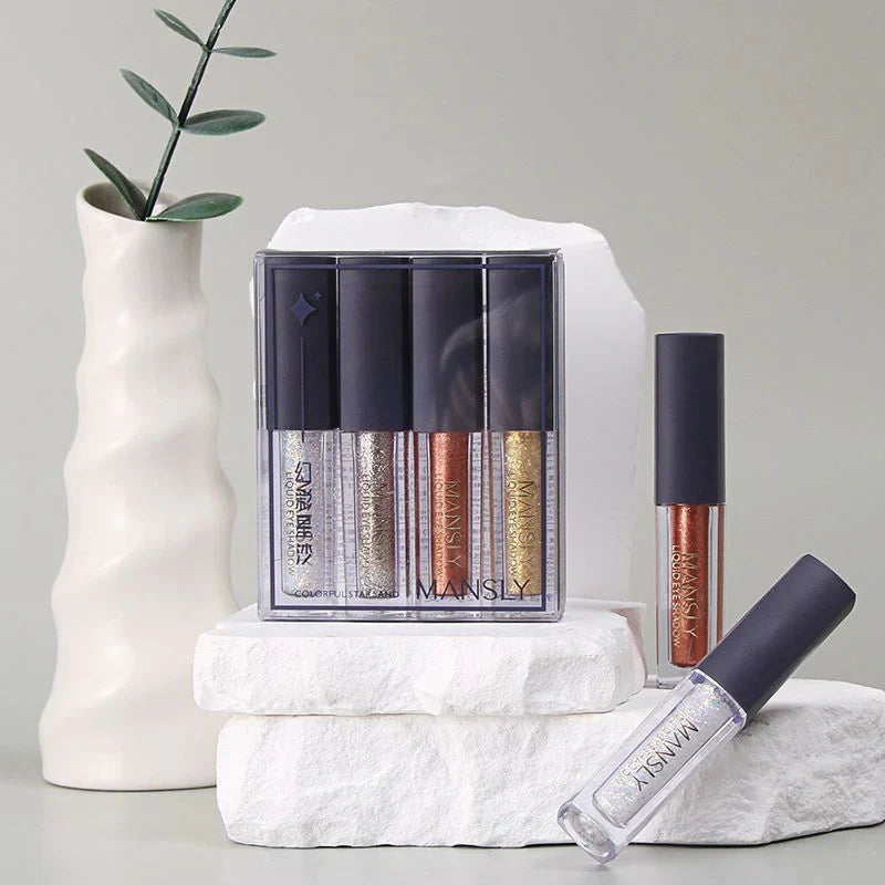 Mansly Liquid Glitter Eyeshadow Set - 4 Pcs