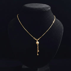 Golden Chain & Ball Shape Locket Necklace - Each