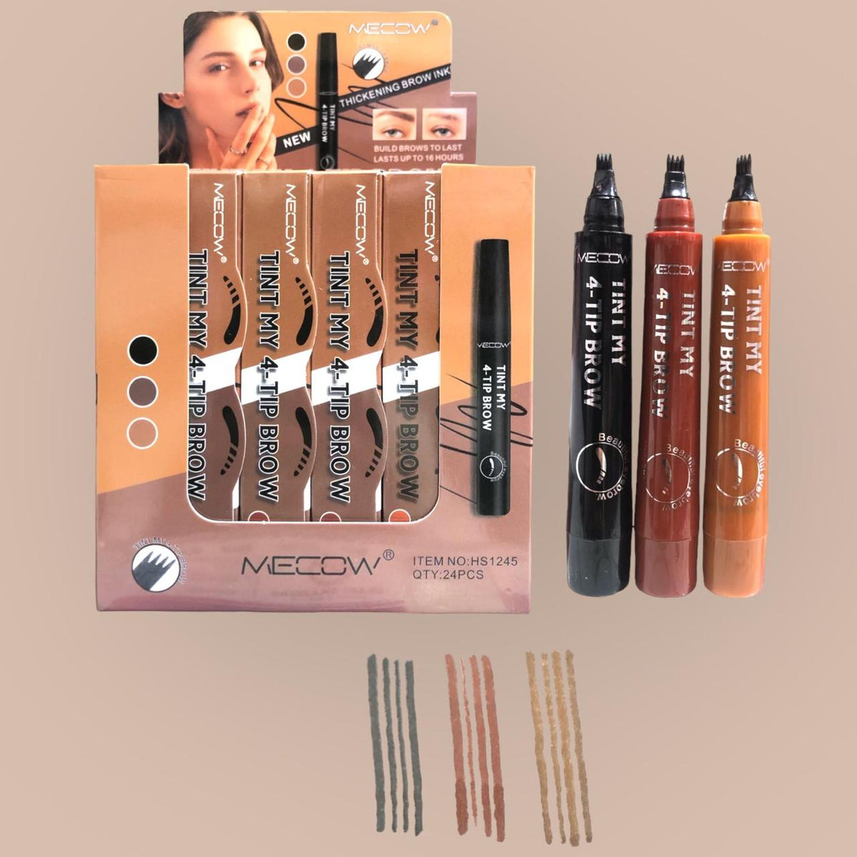 Mecow Tint My 4-Tip Brow Liquid Eyebrow Pens