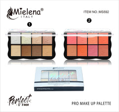 Mielena Italy 8 colours palettes - Highlighter & contour And BlushOn