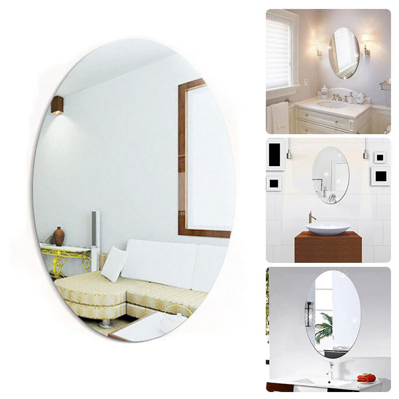 Oval Acrylic Mirror Wall Sticker