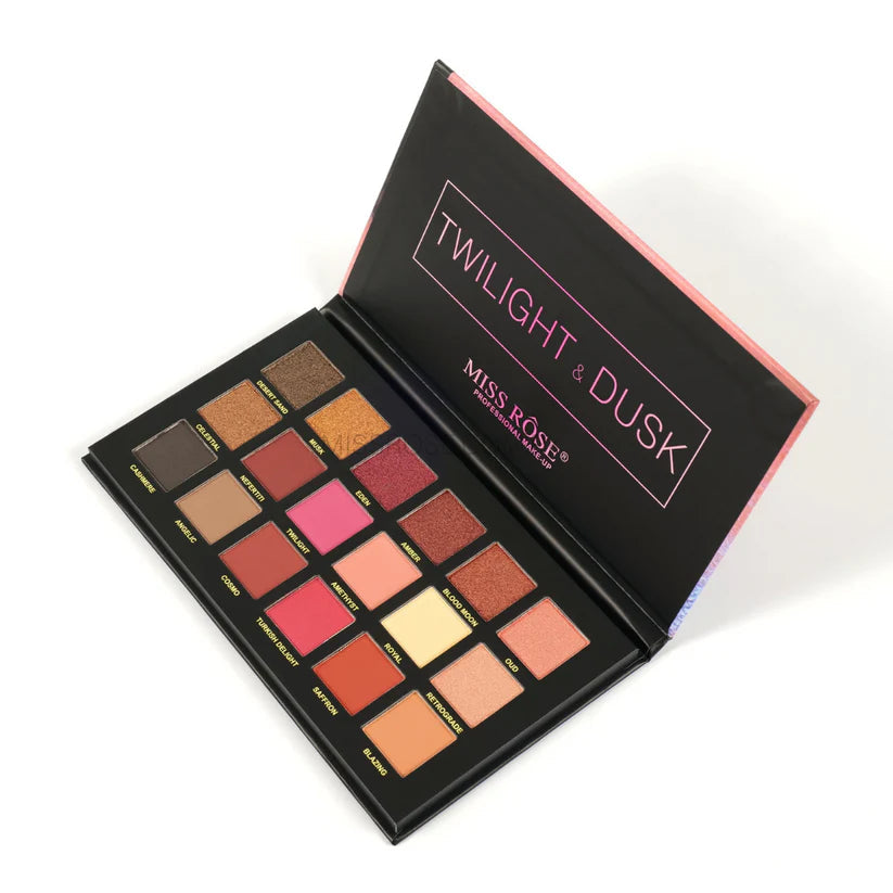 Miss Rose Twilight Dusk Palette Matte And Shimmer Eyeshadow - 18 Color