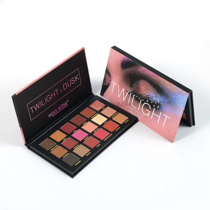 Miss Rose Twilight Dusk Palette Matte And Shimmer Eyeshadow - 18 Color