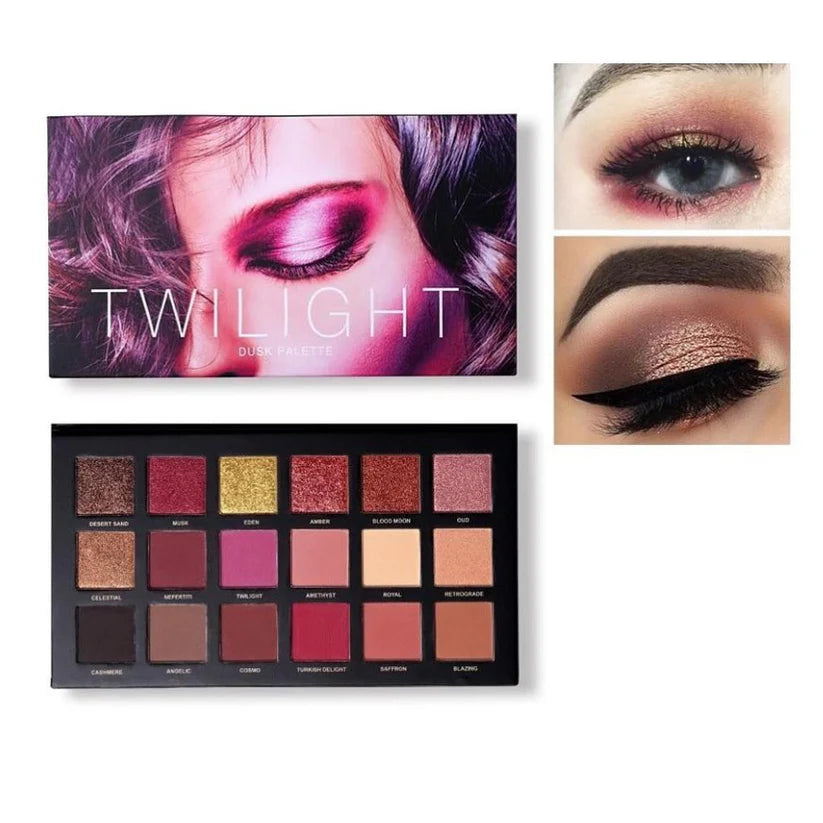 Miss Rose Twilight Dusk Palette Matte And Shimmer Eyeshadow - 18 Color