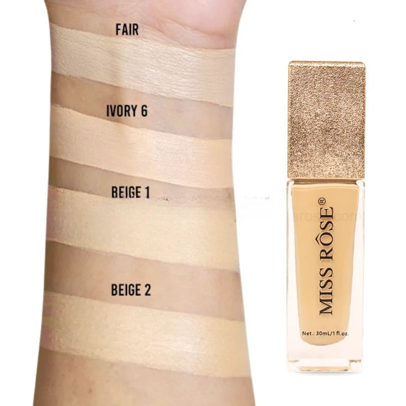 Miss Rose Luxurious Gilded Cuboid Silky Foundation -  30ml