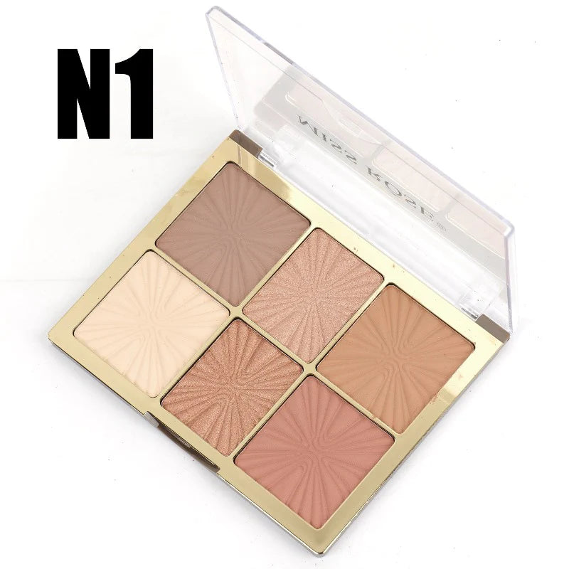 Miss Rose European Style Arch Face Palette - 6 color