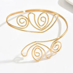 Stainless Steel open wire-swirl design arm cuff - Each