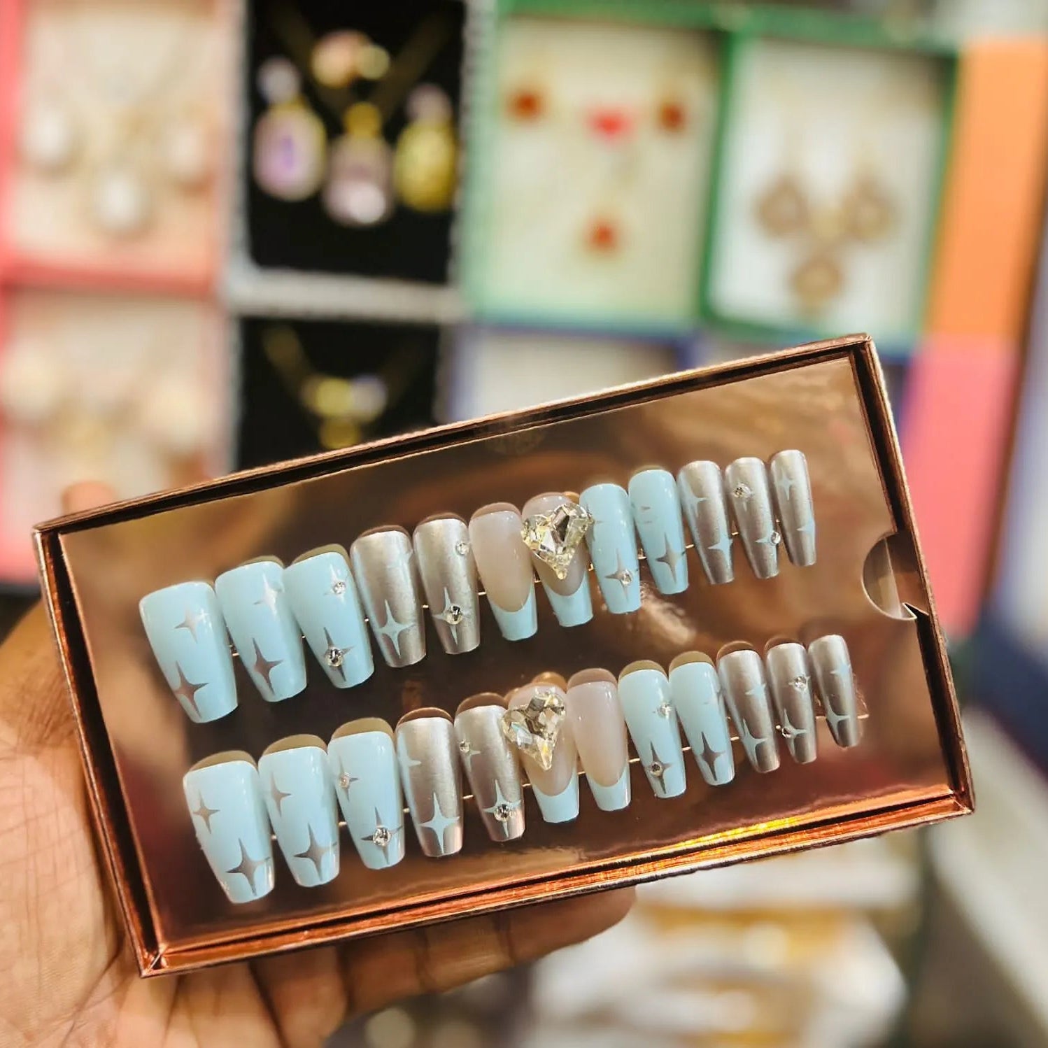 O.TWO.O Cosmetics – Glitter Press-On Nails Set