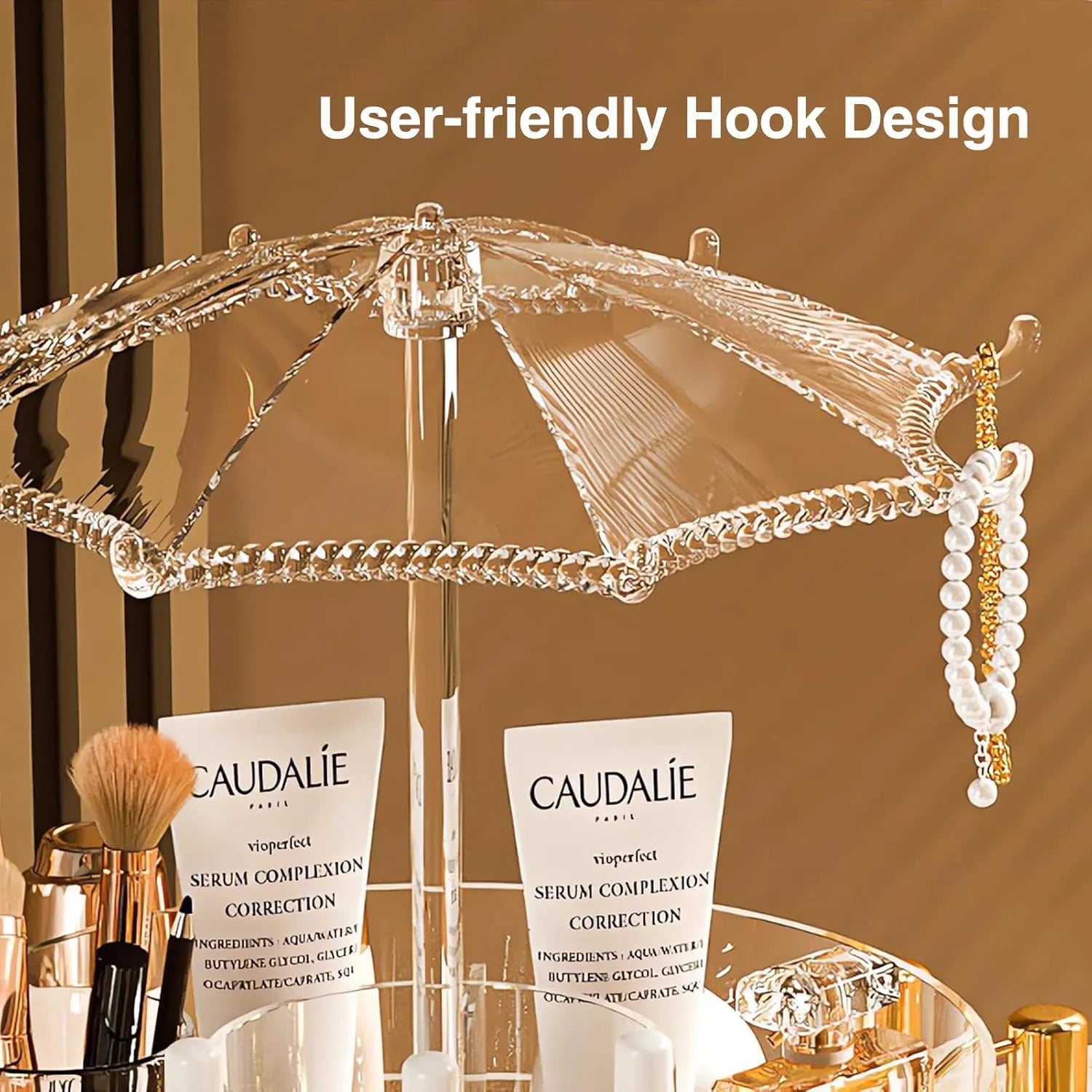 Light Luxury 360° Rotating Tabletop Cosmetics Storage Box