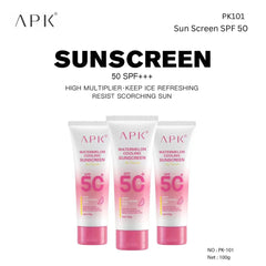 APK Watermelon Cooling Sunscreen SPF 50+ – Hydrating & UV Protection – 100g