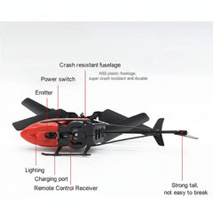 Rechargeable RC Helicopter Remote Controller Safe Fall-Resistant Design Perfect Toy