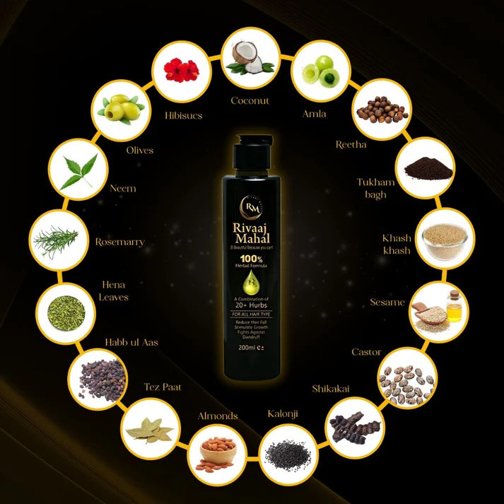 Rivaaj Mahal 20+ Herb Hair Oil - 200ml