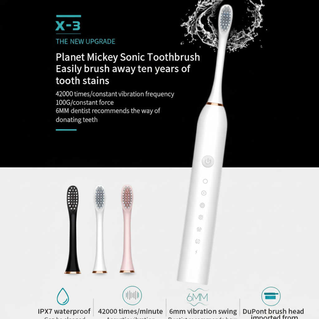 Sonic Electric Toothbrush for Adults IPX7 Waterproof