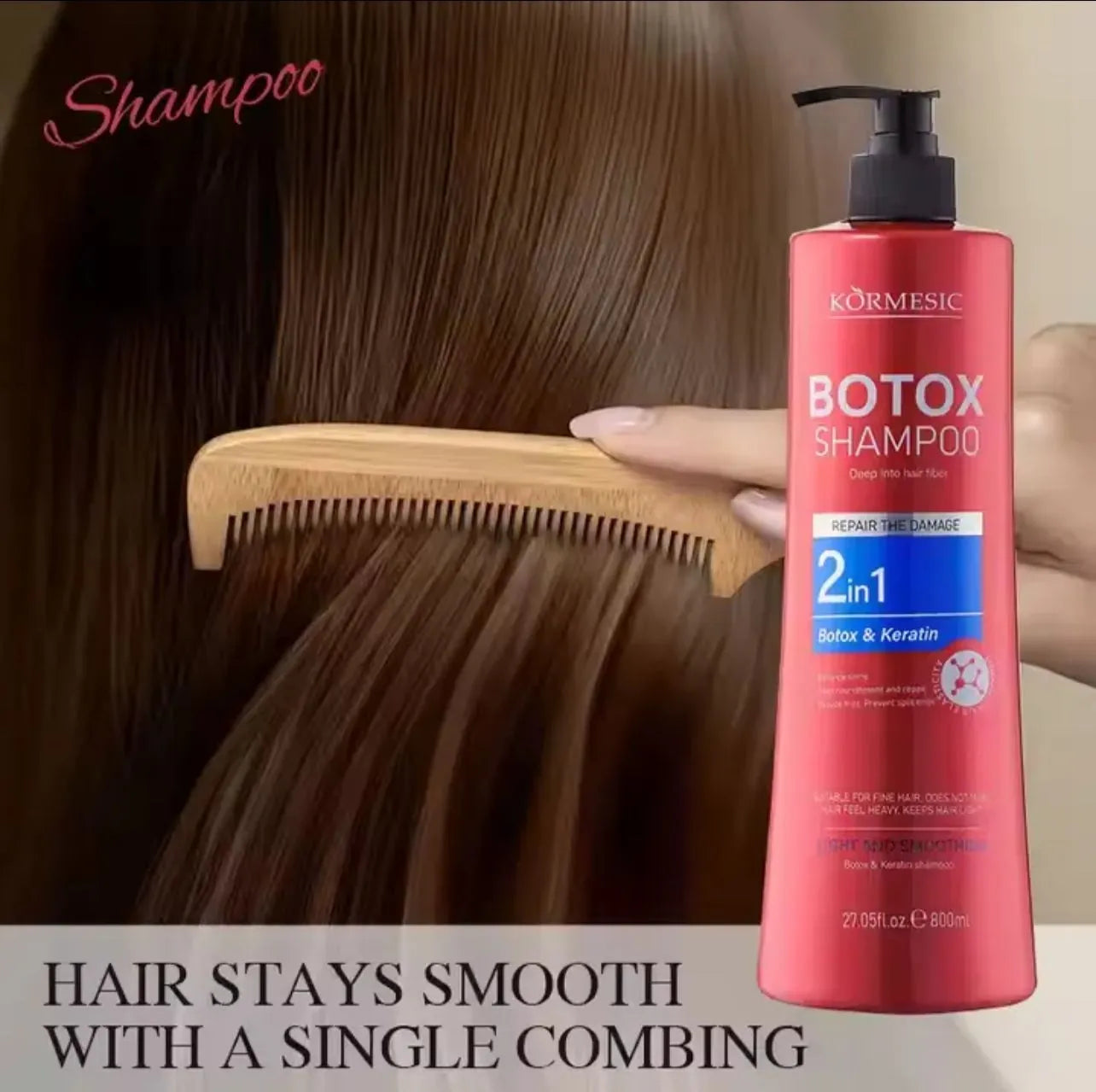 Kormesic Botox & Keratin Light Smoothing Shampoo - 800ml