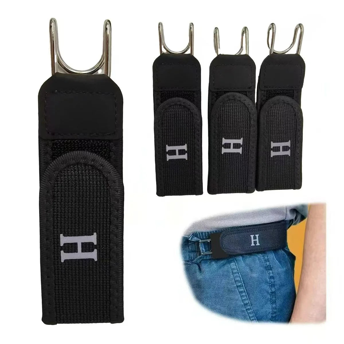 Buckleless Elastic Metal Hook Belts - 2Pcs