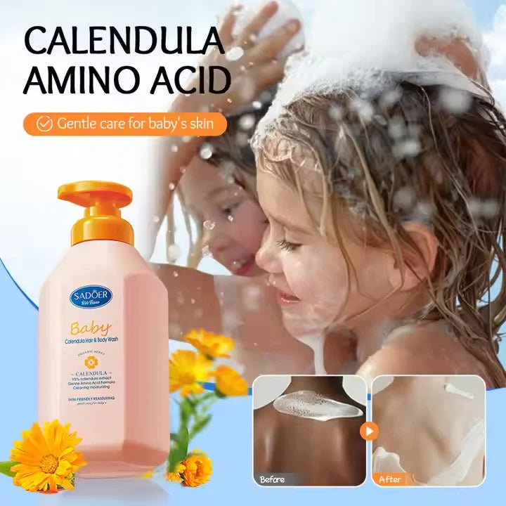 SADOER Baby Calendula Amino Acid Shampoo and Bath Gel -  600ml