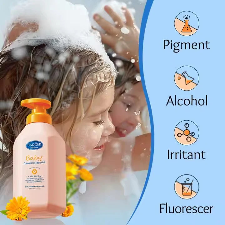 SADOER Baby Calendula Amino Acid Shampoo and Bath Gel -  600ml
