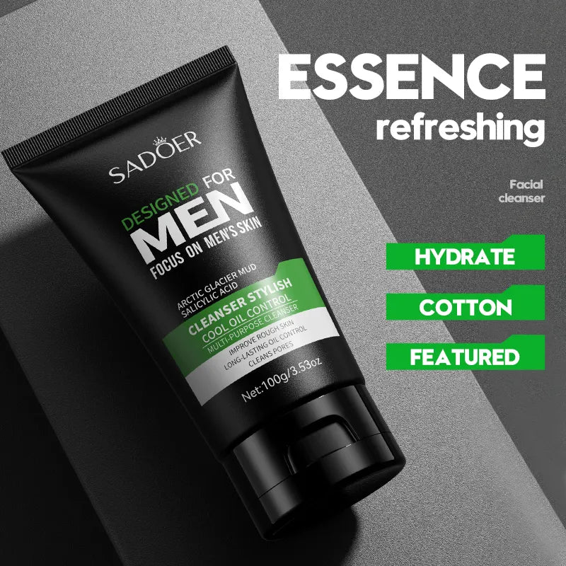 SADOER Men's Cool Oil Control Salicylic Acid Mud Cleanser - 100g
