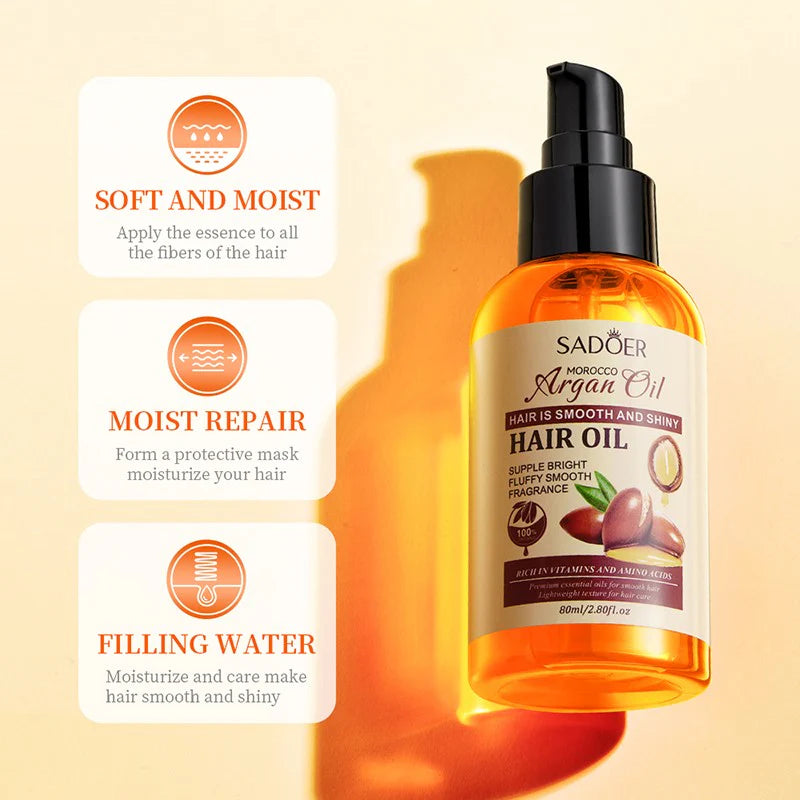 Sadoer Morocco Argan Oil Hair Care Hair Oil - 80ml