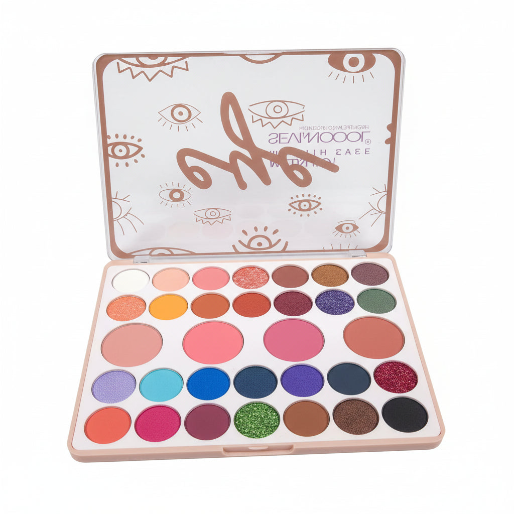 Sevencool 28 Color Eyeshadow & 4 Color Blusher Palette