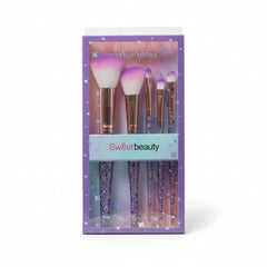 Sweet Beauty Glitter Makeup Brushes - 5 Pcs