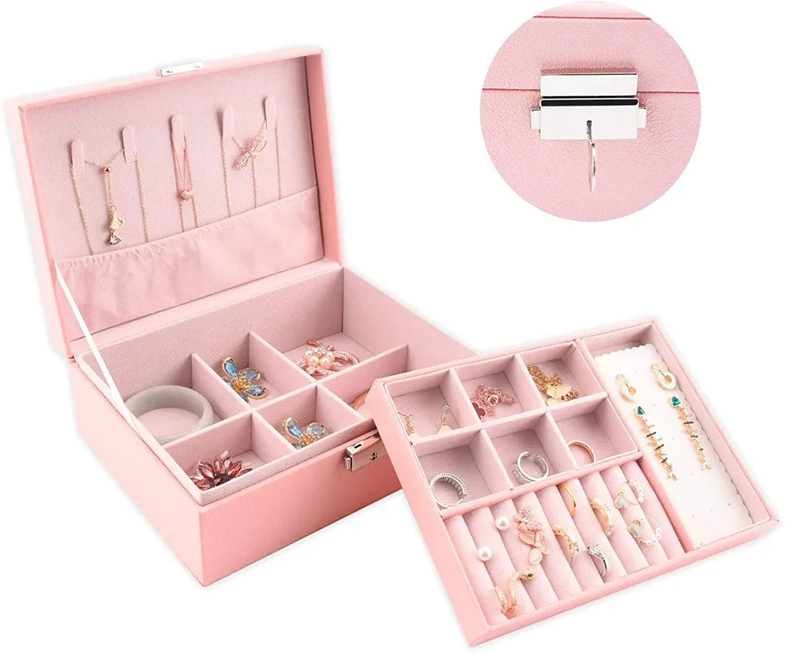 PU Leather Jewellery Box with Lock