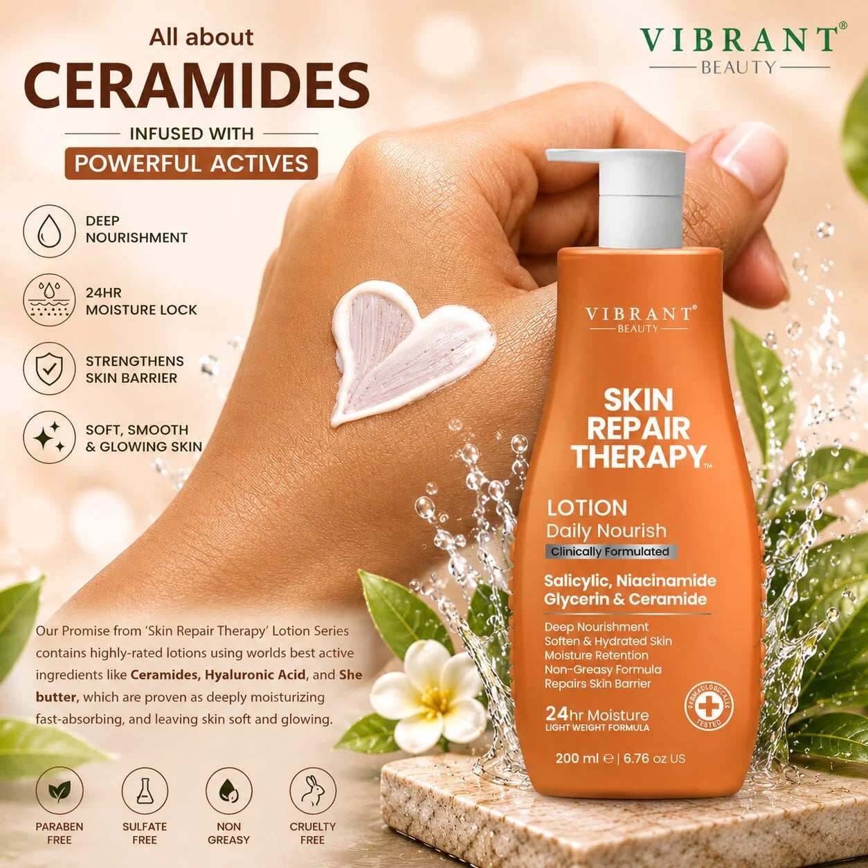 Vibrant Beauty Skin Repair Therapy Daily Nourish Lotion - 200ml