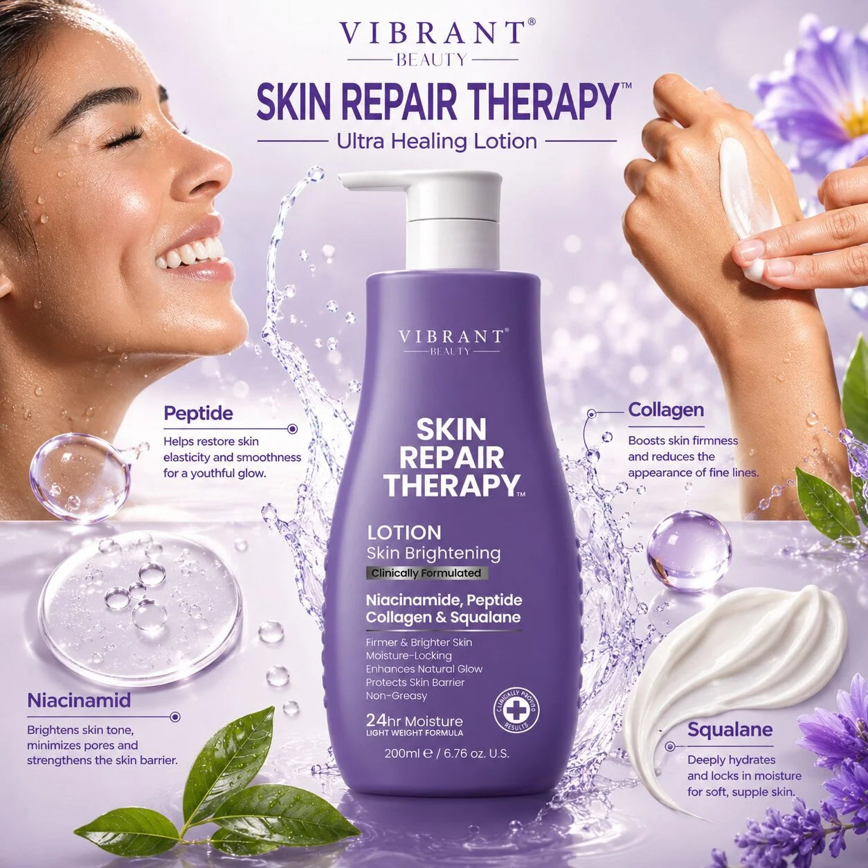 Vibrant Beauty Skin Repair Therapy Skin Brightening Lotion - 200ml