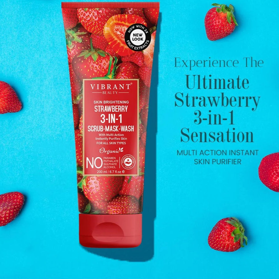 Vibrant Beauty Strawberry 3in1 Scrub-Mask-Wash - 200ml
