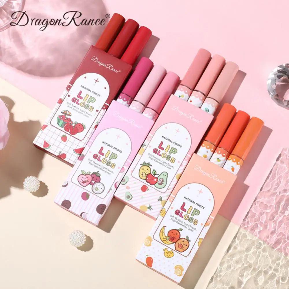 Dragon Ranee Waterproof Long Lasting Lip Gloss Set - 3 Pcs