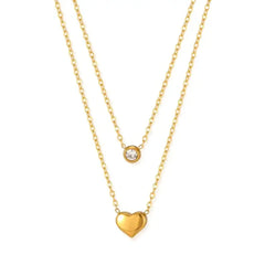 Stainless Steel Heart Double Layer Chain
