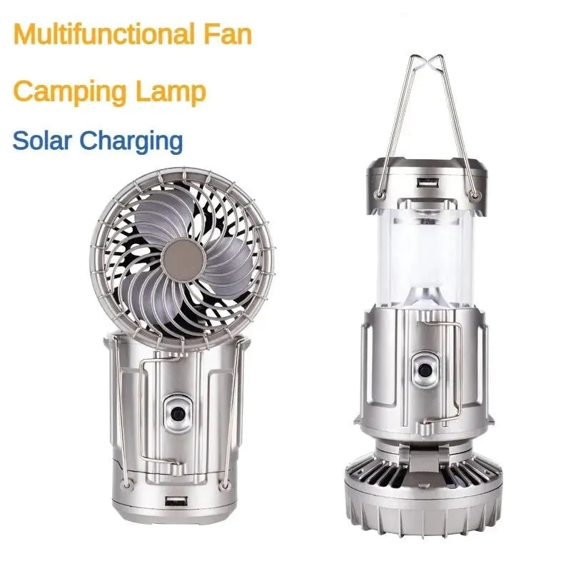 Multifunctional Camping Fan & Light - Solar Charge