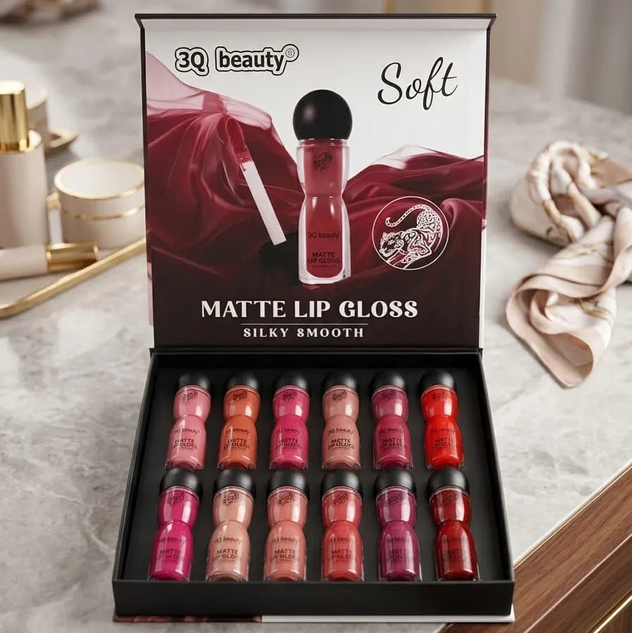 3Q Beauty Soft Matte Silky Smooth Lip Gloss - Pack of 12