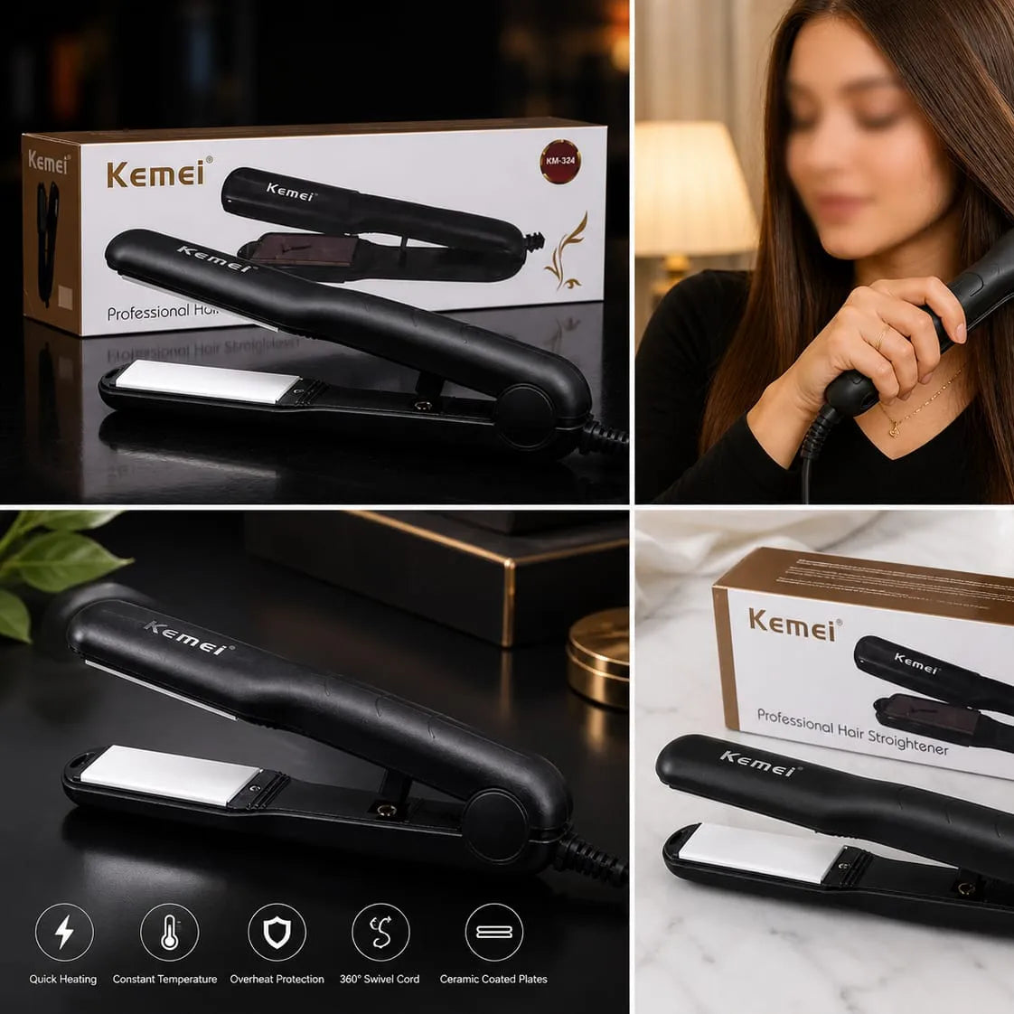 Kemei KM-324 Professional Hair Straightener