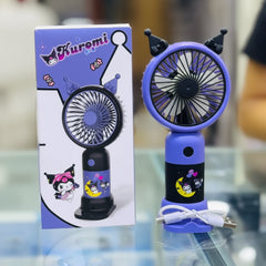 Sanrio Kuromi Portable Mini Fan – USB Rechargeable Handheld & Desktop Cooling Fan