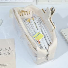 Simple Large-Capacity Transparent Pencil Case - Each