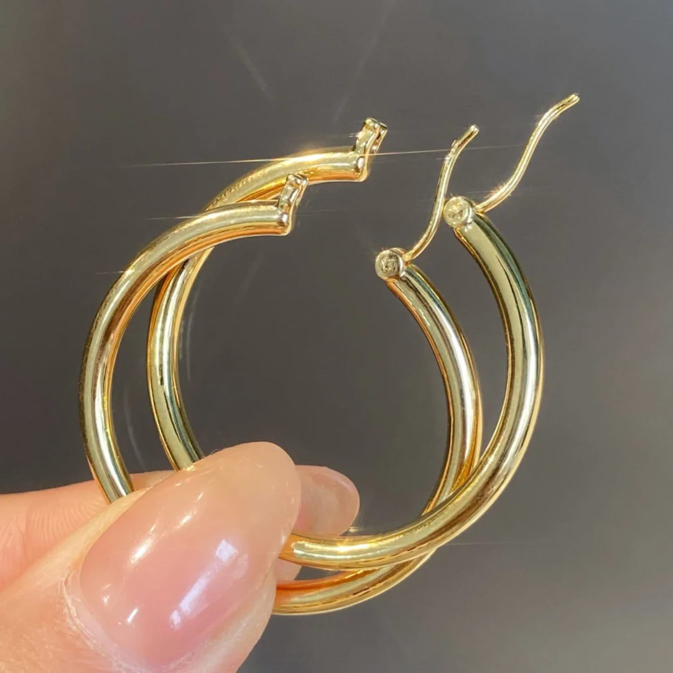 Stainless Steel Hollow Chunky Hoop Earrings