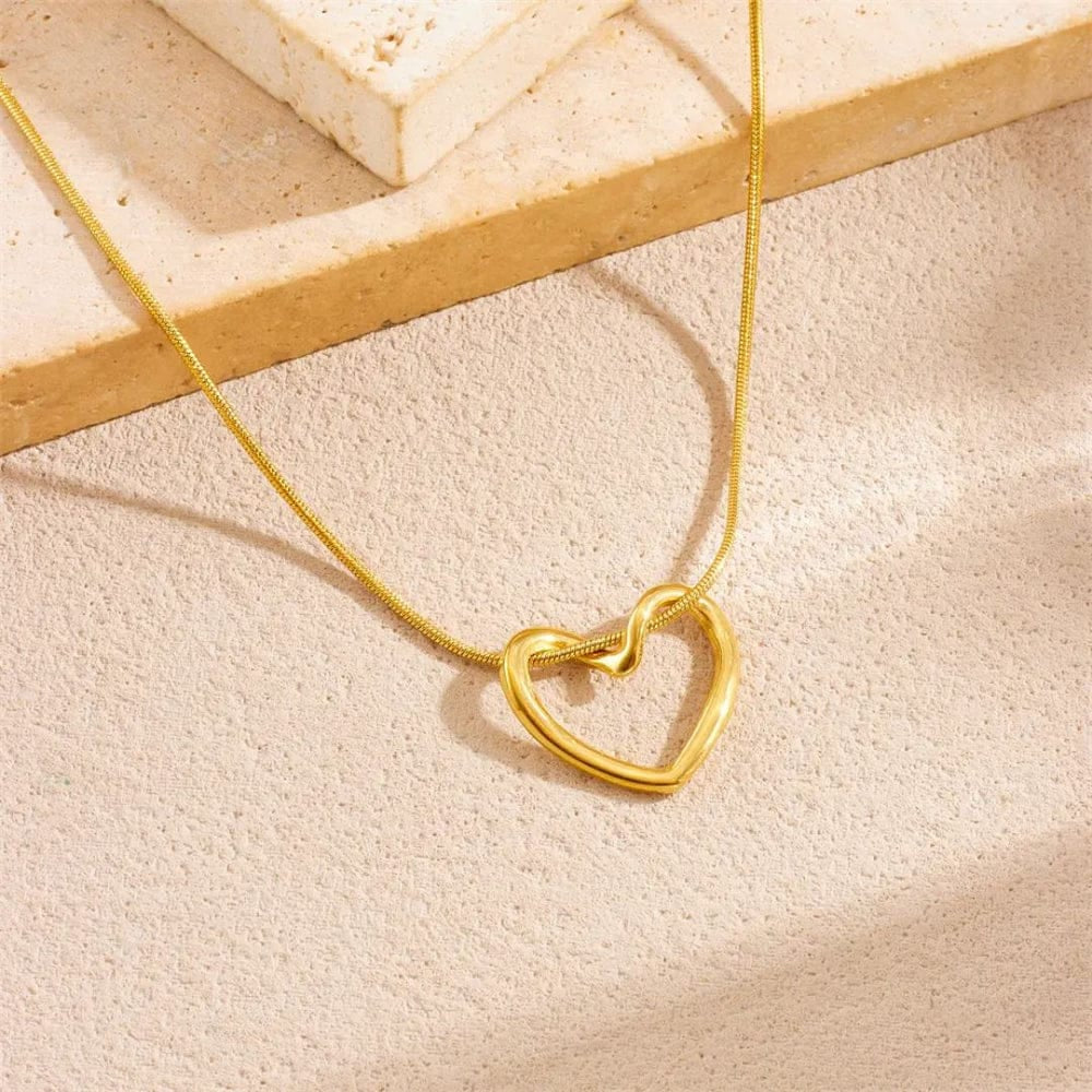Open-Heart Pendant Necklace